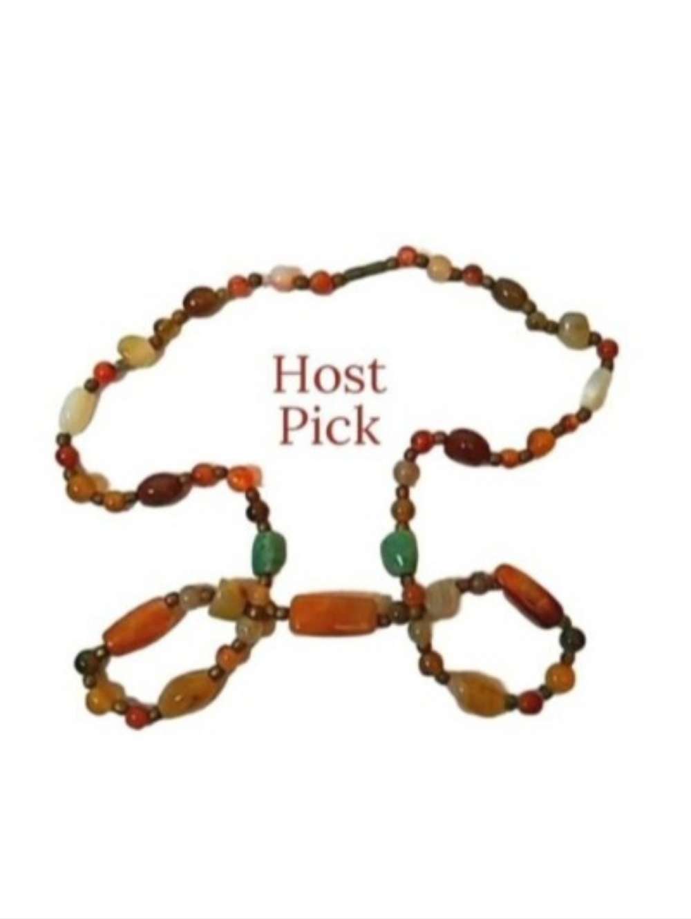 Vintage Carnelian Natural Polished Beaded Stone Necklace | Southwestern